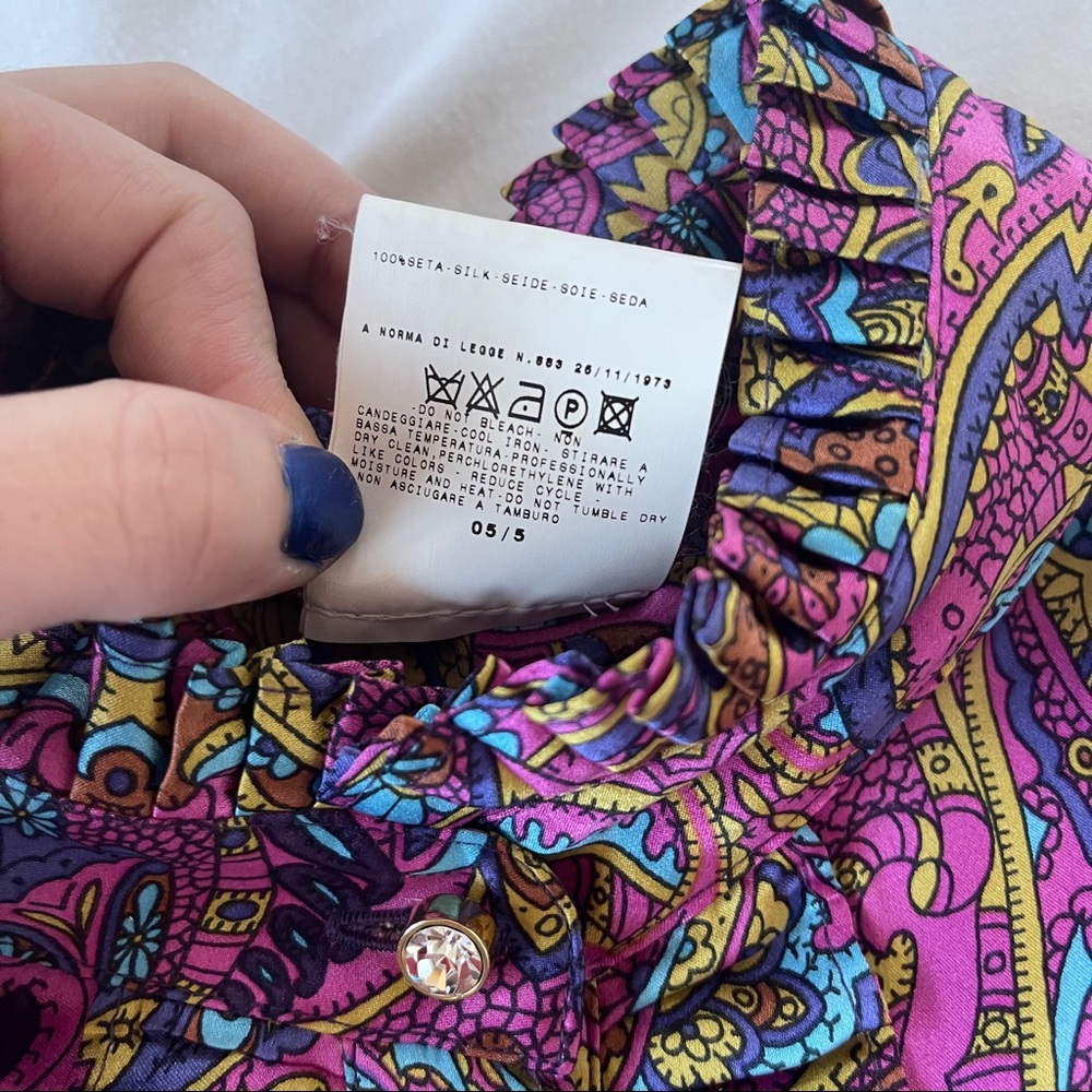 *SOLD* Dolce & Gabbana Silk Paisley Top Sz 42 - Picture 10 of 16